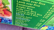Eating Lamb Over Rice Halal Cart Food | Street Food