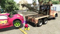 Joker slashed the tires of lightning McQueen! Mickey mouse saves him! Video for Kids Nursery Rhymes