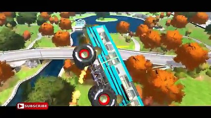 SCHOOL BUS MONSTER TRUCK & Wheels On The Bus COLORS SPIDYMAN Hero FUN Movie + Children Songs