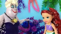 Little Mermaid Ariel Toddler Becomes Evil Ariel! With Ursula, Maleficent, Frozen Elsa and Anna