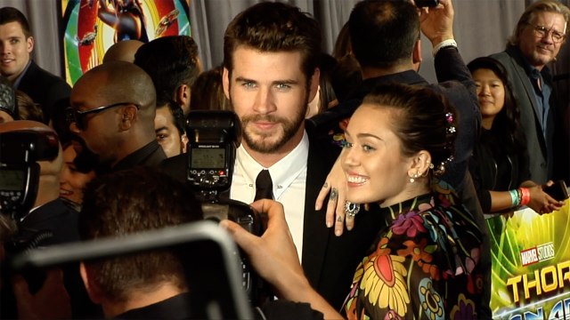 Miley Cyrus and Liam Hemsworth Thor: Ragnarok World Premiere Red Carpet