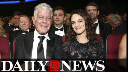 Anthony Bourdain supports his girlfriend and takes aim at Harvey Weinstein_