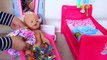 Baby Doll Bath time - Baby Born pee, bath, sleep time, feeding time PlayToys