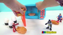 Pretend Play Just Like Home Magic Toy Microwave Kitchen Kids Egg Surprise Spiderman Batman Superman