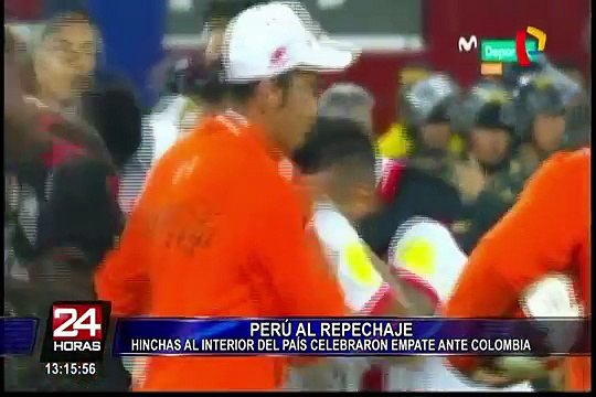 Hinchas al interior del país celebraron empate con Colombia