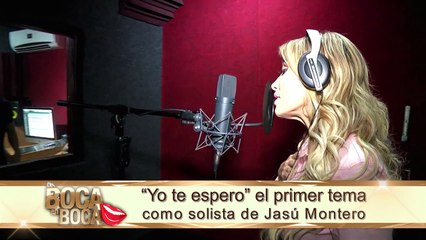 Jasú Montero en estudio de grabación para su tema musical