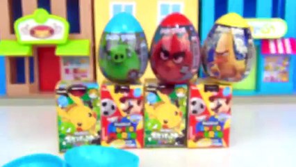ANGRY BIRDS, Pokemon, Super Mario Game Chocolate Plastic Egg Surprises Red, Bomb, Pig Kinder / TUYC