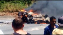 Vídeo mostra major da PM sendo socorrido após acidente na BR 101