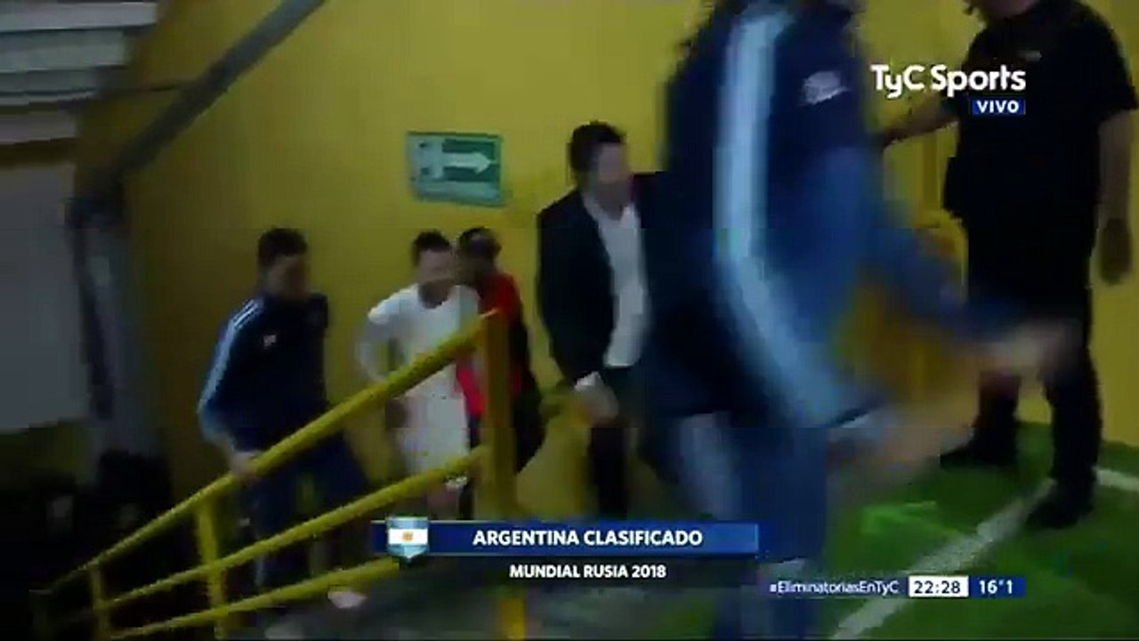 How the Argentinian FA president greeted Lionel Messi in the tunnel after his hat-trick