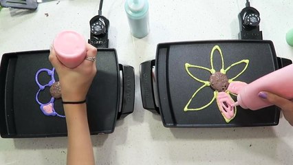 Pancake Art Challenge ~ Jacy and Kacy