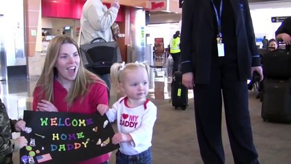 Military Dad Surprises His Young Daughter at the Airport