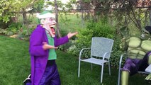 Joker Bites Frozen Elsa Toe Prank!! Spiderman Frozen Elsa Superhero Fun Kid Movie