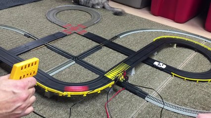 Slot Cars & Train Quad Crossing Crashes - Dukes of Hazzard vs Percy & Thomas