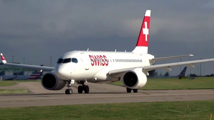An epic close up spool at Manchester! Swiss Airlines LX391