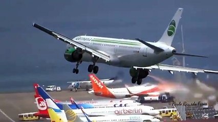 Germania Boeing 737-300 Windy approach at Cristiano Ronaldo International Airport‼️