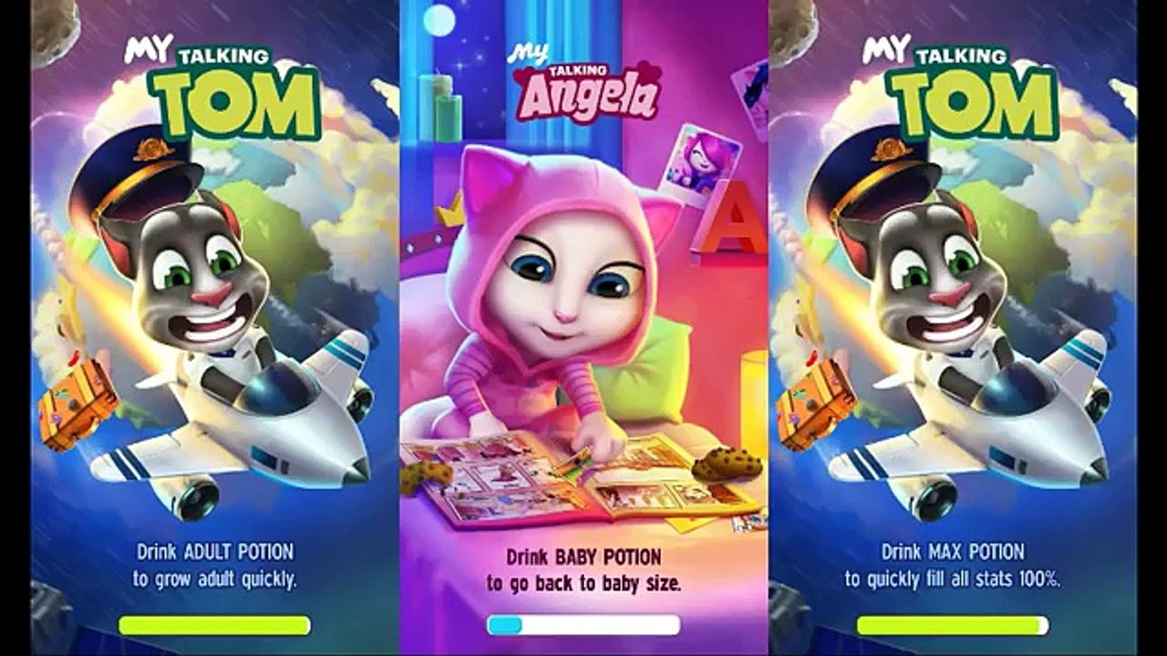 My Talking Angela Level 116 Vs My Talking Tom2 Level 132 and Level 163/Gameplay make for Kid #50
