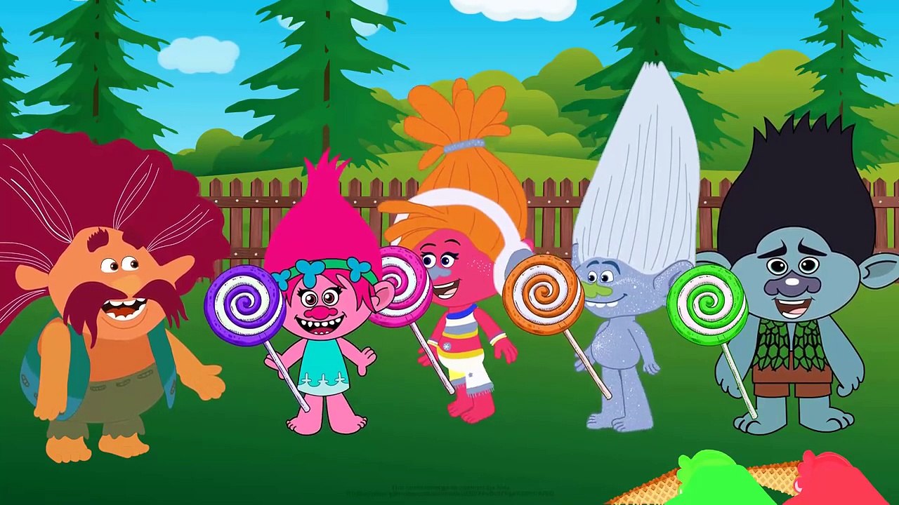 Trolls Poppy and Daddy Branch vs DJ Suki Ice cream Finger Family