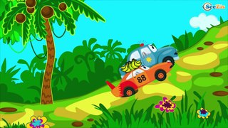 Coche de Policía y Camión de bomberos Dibujos animados - Tiki Taki Camiónes | La zona de operación
