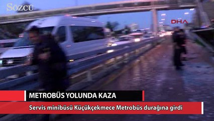 Metrobüs yolunda kaza! İlk görüntüler