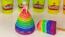 Learn Colors of Rainbow with Elsa Disney Frozen and Play Doh Rainbow Popsicles*Kids toys TV