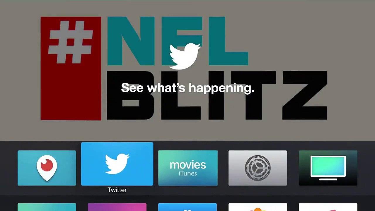 Twitter Live        Connect your Apple devices and Tweet while you watch Update to the latest Twitter app for Apple TV