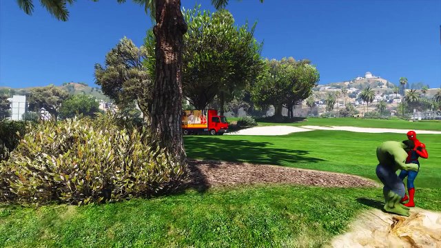 Spiderman MCDONALDS DRIVE THRU Prank! w/ Joker Hulk Superheroes Cars Motorbikes Cartoon for Kids