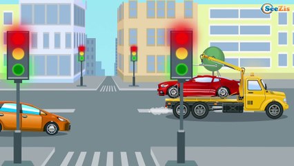 The Police Car rescues the Little Car - Monster Truck TV - Cars & Trucks for Kids