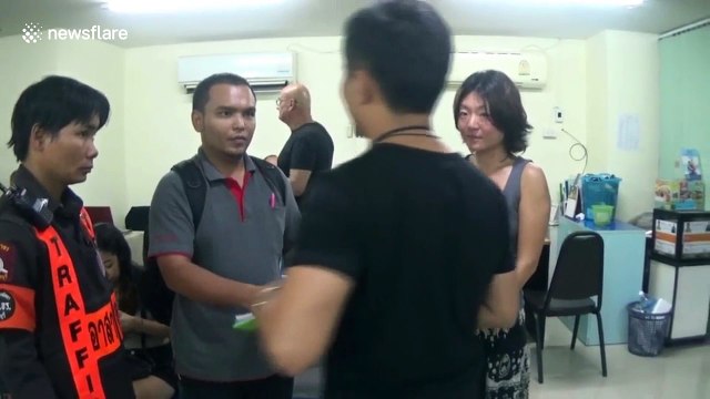 Chinese tourist rams cop then knocks mother and daughter off moped