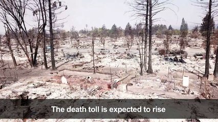 Drone images from fire-ravaged California