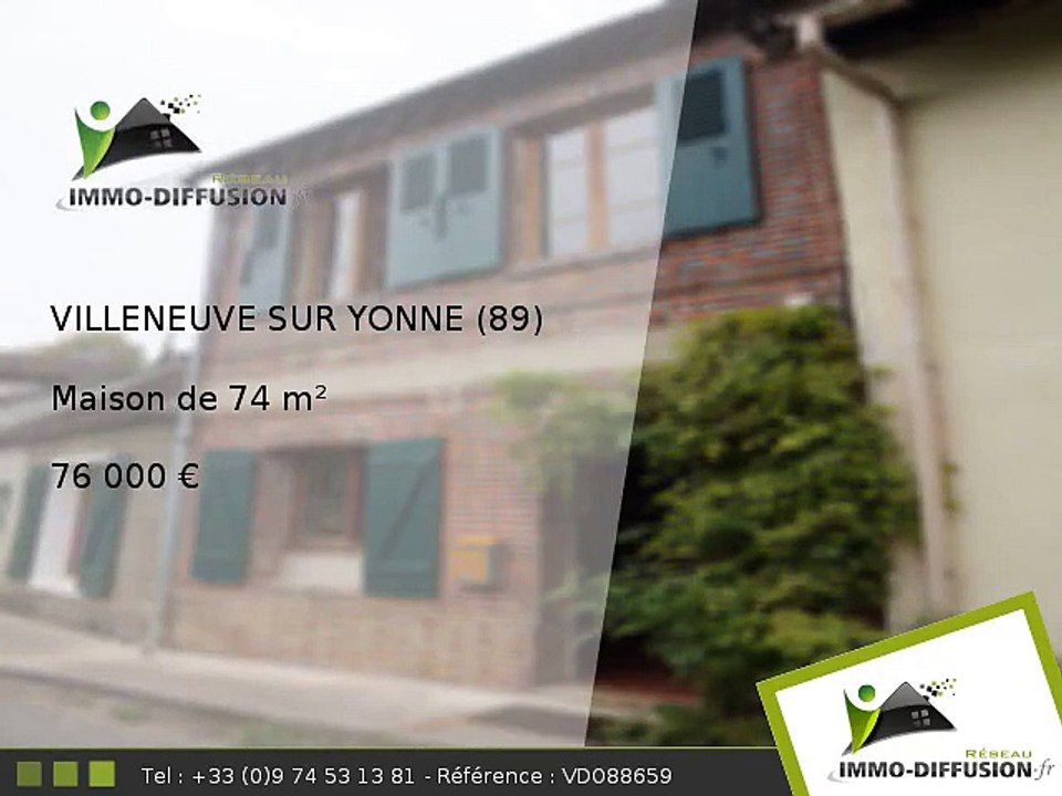 Maison A vendre Villeneuve sur yonne 74m2 - 76 000 Euros