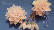 D.I.Y. Elegant Organza Kanzashi Flower with Dangles | MyInDulzens