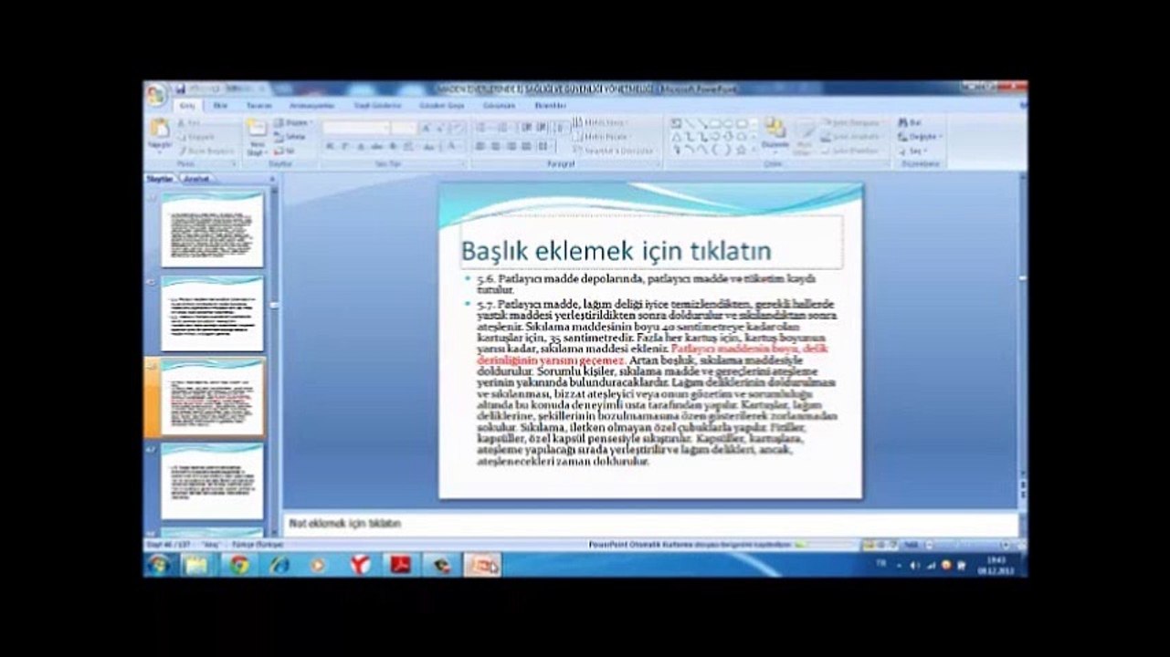 Maden İşyerlerinde İş Sağlığı ve Güvenliği Bölüm 2