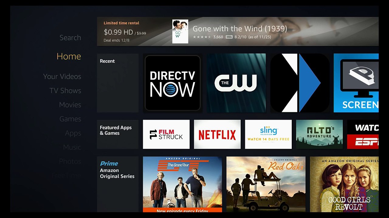 DirecTV Now on the Fire TV