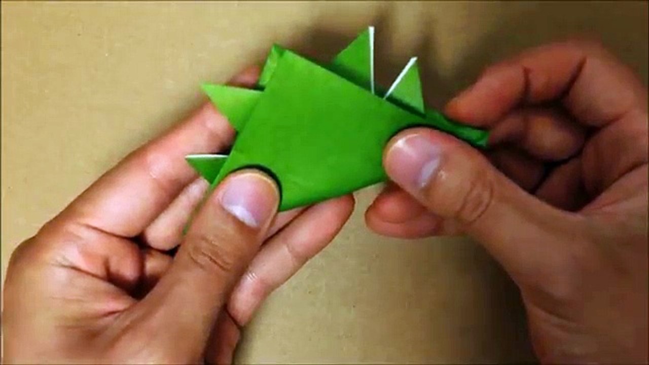 恐竜折り紙★ ステゴザウルスの折り方 ★Origami Dinosaur Stegosaurus