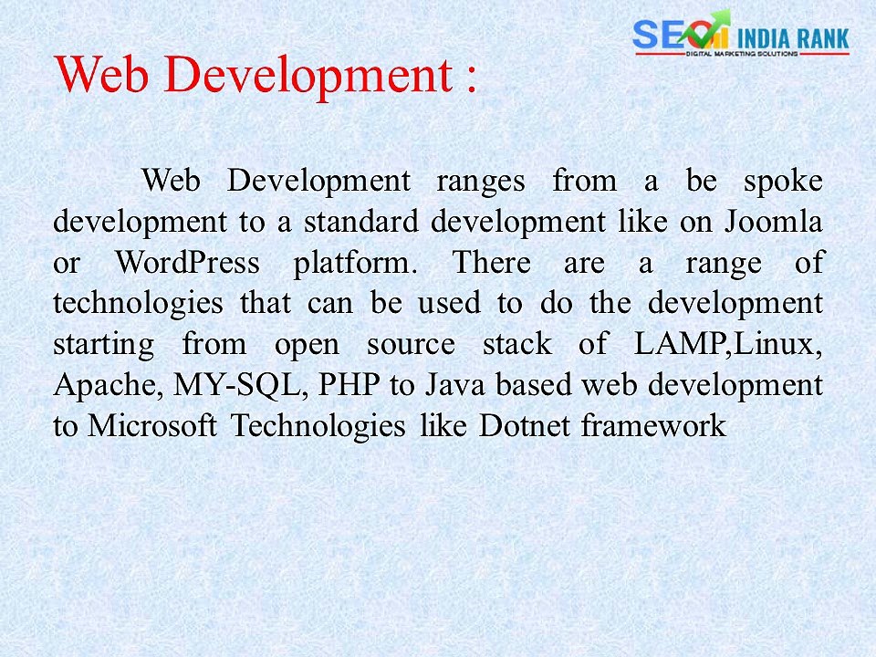 WEB DEVELOPMENT PROCESS