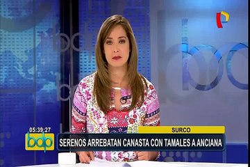 Surco: agentes de Fiscalización arrebatan canasta con tamales a anciana