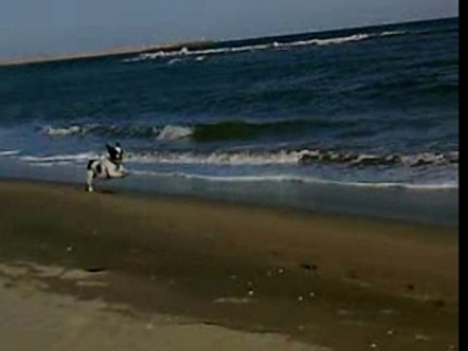 course avec les vagues...