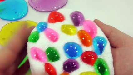 DIY How To Make Foam Clay Colors Jelly Slime Rainbow drop Learn Colors Slime