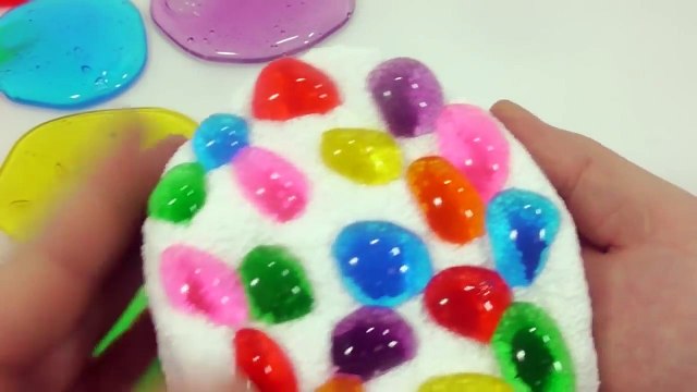 DIY How To Make Foam Clay Colors Jelly Slime Rainbow drop Learn Colors Slime