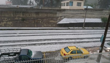Fuerte granizada cayó en Sangolquí