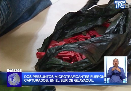 Dos presuntos microtráficantes fueron capturados en el sur de Guayaquil