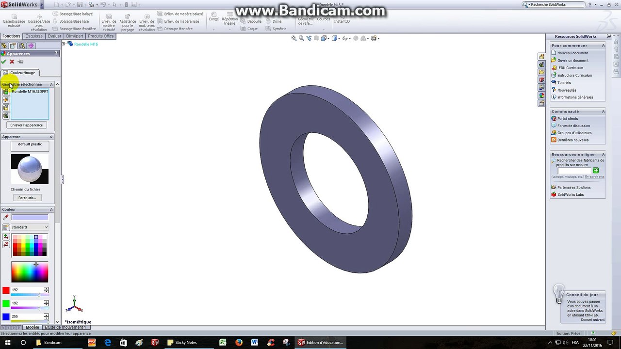 Attache caravane-TP6-Rondelle M16 (modélisation volumique)