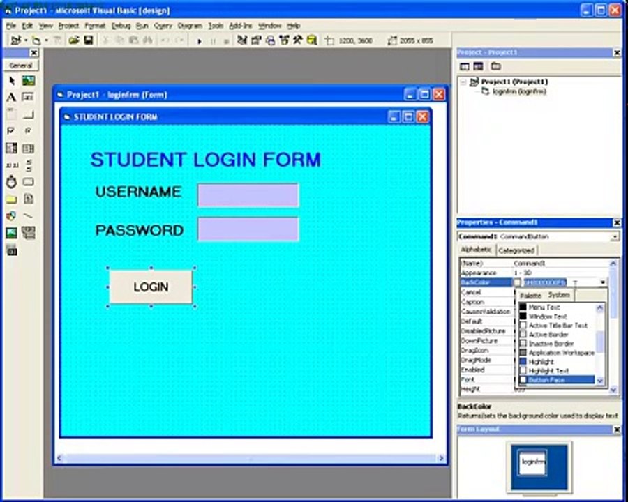 Student Login Form Using Visual Basic 6.0 -Quick and easy