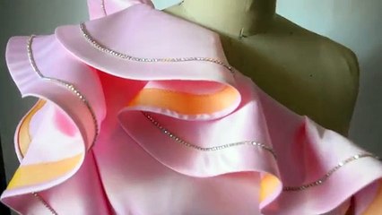 How To Sew A One Shoulder Satin Ruffle Dress