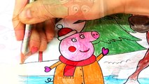 Peppa Pig Mummy Pig and Disney Frozen Sven on Ice Coloring Book Pages Fun Coloring Video For Kids