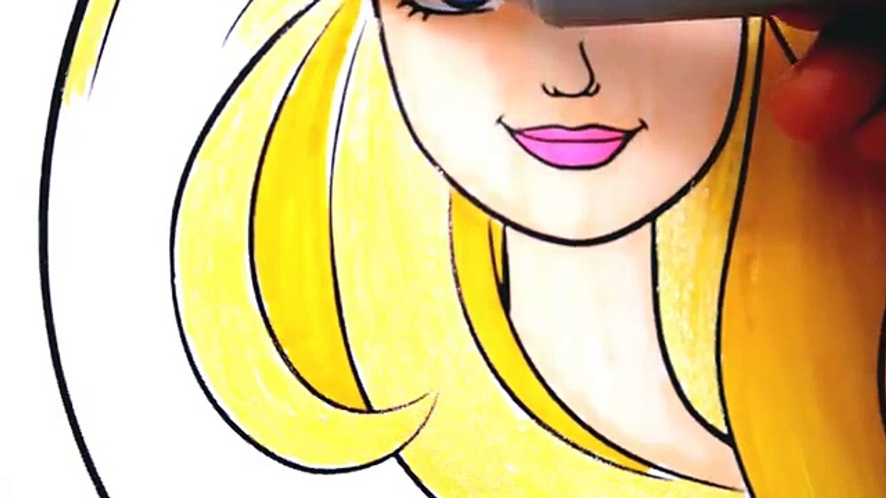 Disney Princess Barbie Face Draw and Color for kids Coloring Book Children Learning Fun Art