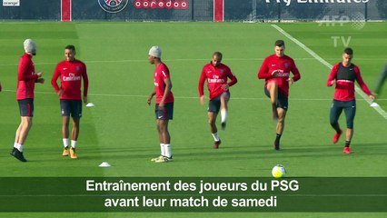 Foot: entraînement du PSG avant Dijon