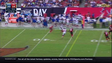 2015 - Giants Odell Beckham makes 21 yard catch, fumbles, and kicks out of bounds