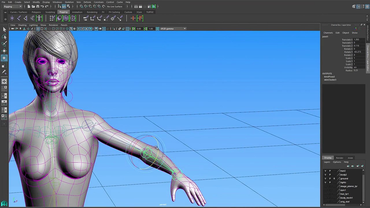 MAYA CHARACTER RIGGING TUTORIAL: JOINTS & SKINNING