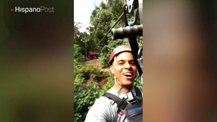 Joven aventurero pierde su prótesis dental al lanzarse por una tirolina